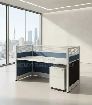Office Desk; Blue Modern One User 120CM Office Workstations