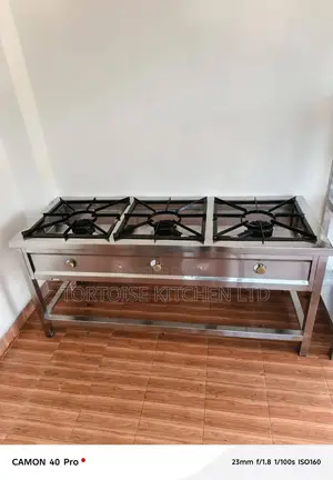 Stainless Steel Commercial Cooking Units 3 Gas Burner High Pressure