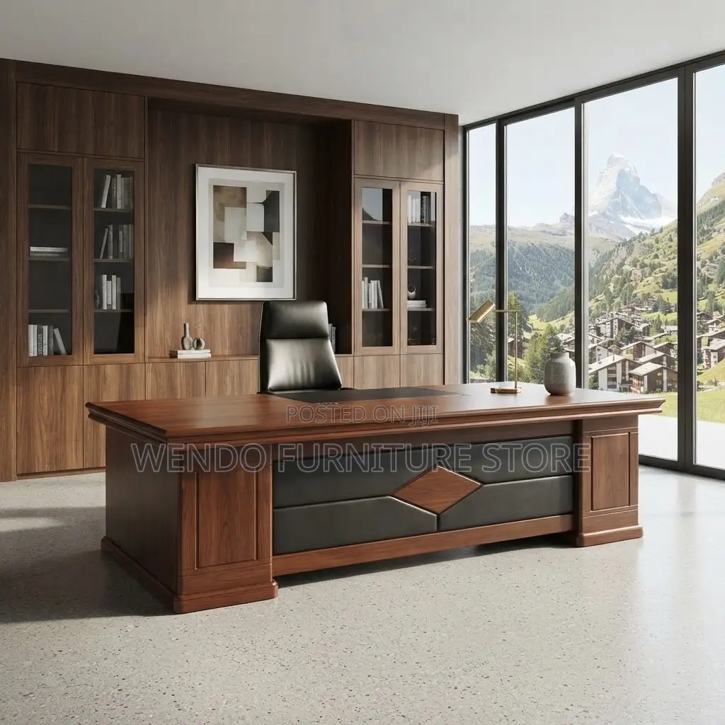 Office Desk; 160CM Mahogany Red Painted Executive Desk