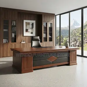 Office Desk; 160CM Mahogany Red Painted Executive Desk