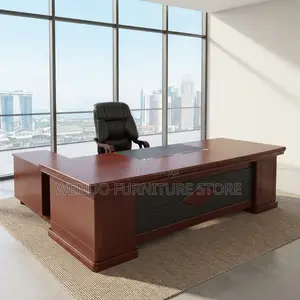 Office Desk; 160CM Mahogany Red Painted Executive Desk