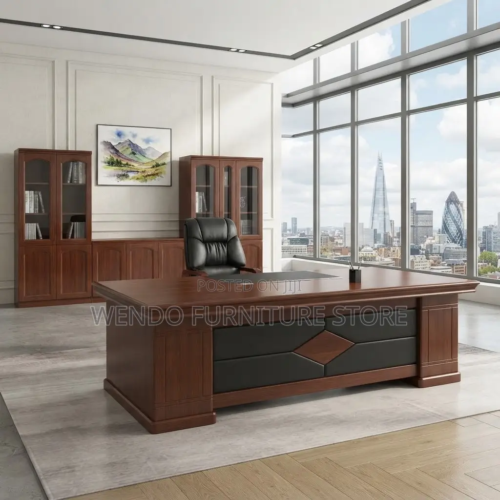 Office Desk; 160CM Mahogany Red Painted Executive Desk