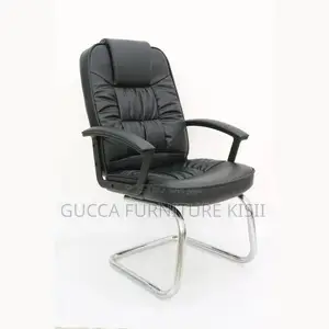 Office Chairs; Black Executive PU Leather Cantilever Chair