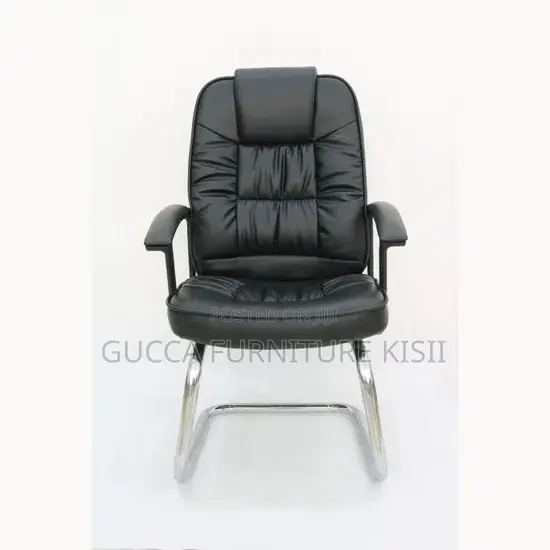 Office Chairs; Black Executive PU Leather Cantilever Chair