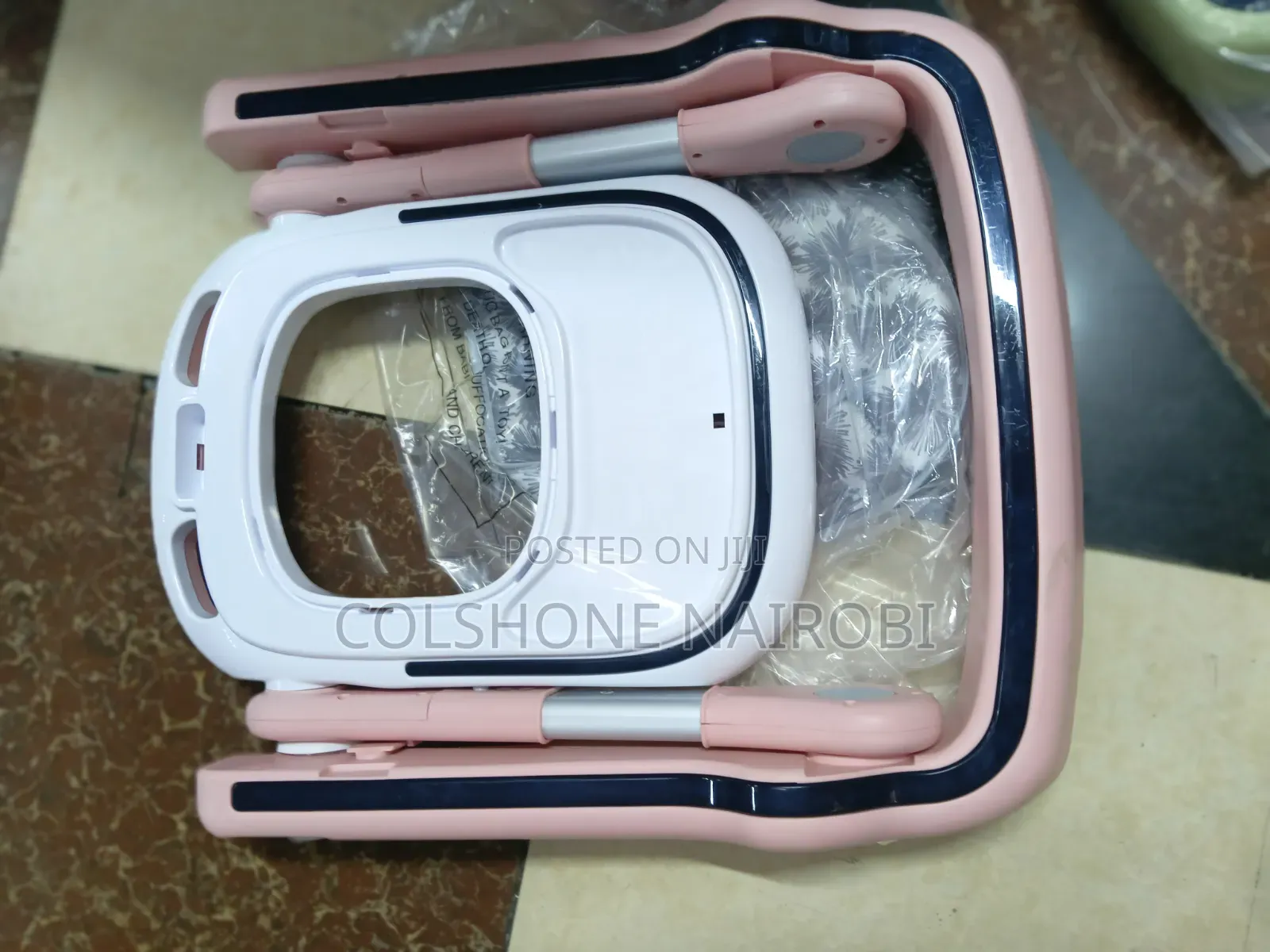 3-in-1 Foldable Baby Walker With Basketball Hoop Musical Toy Tray