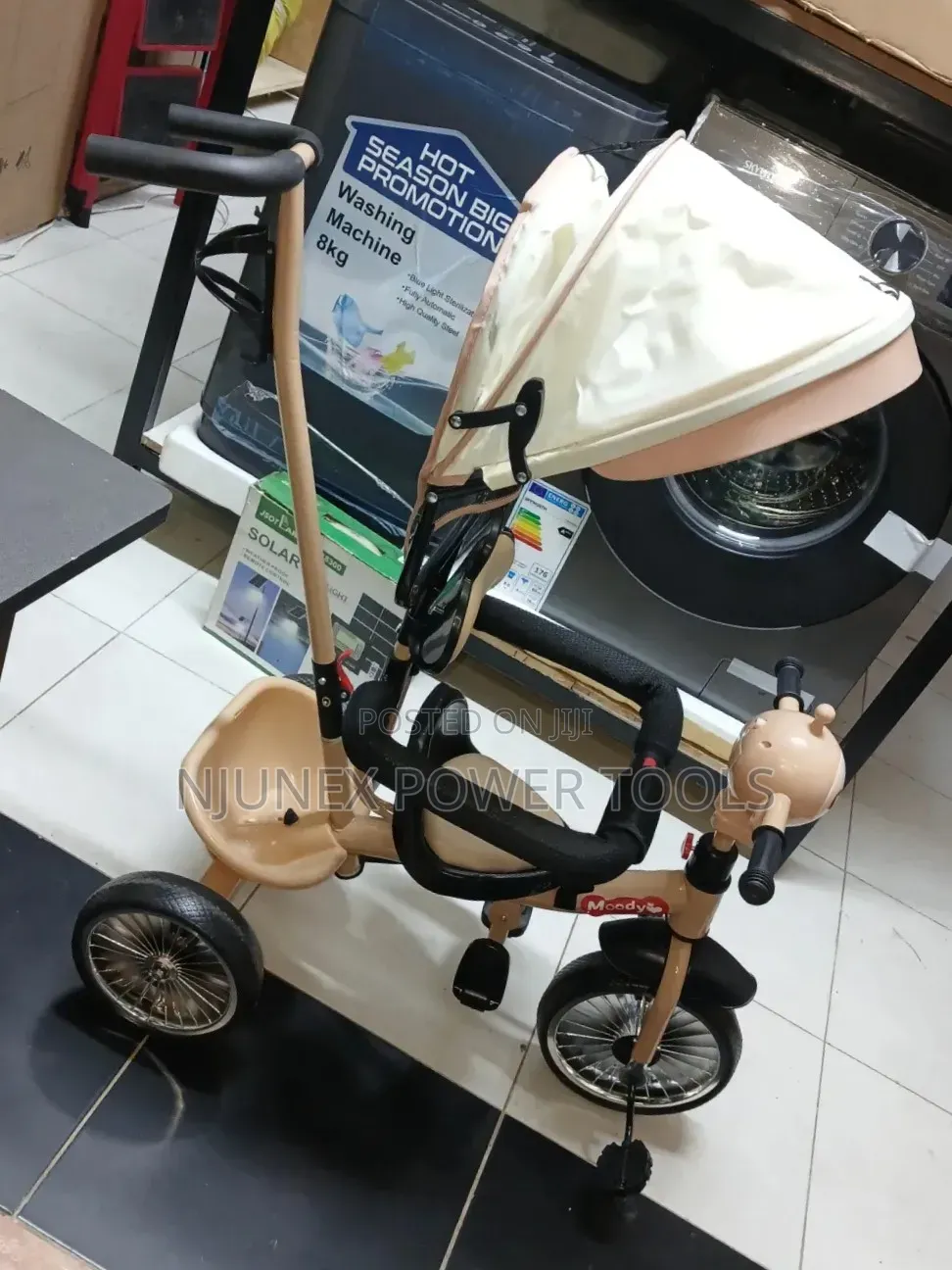 Brown Children's Tricycle Equipped