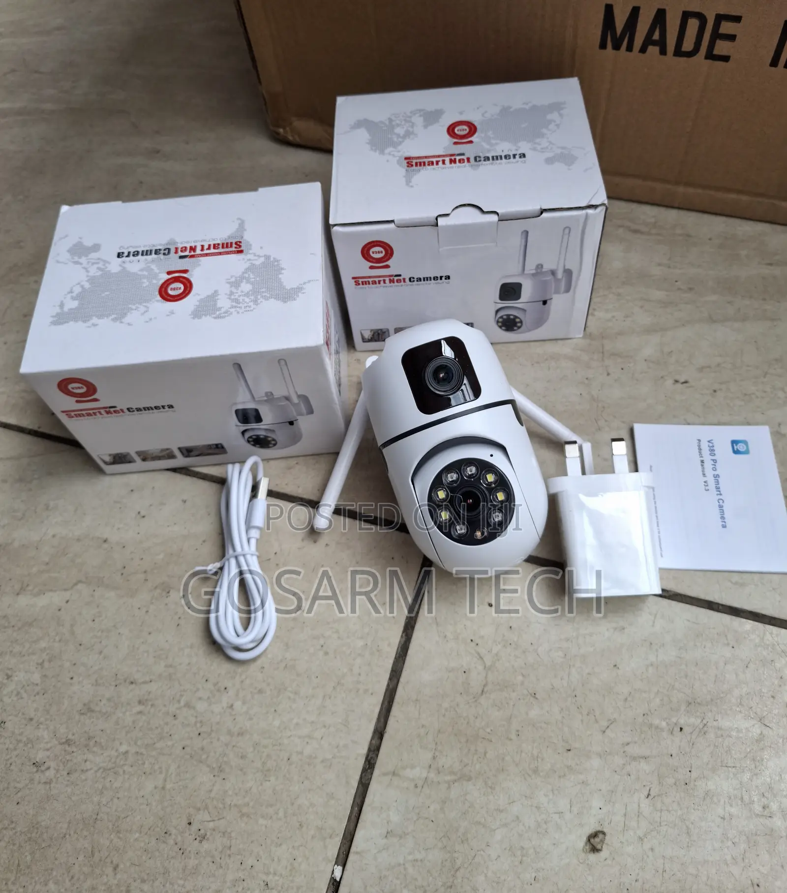 V380 Smart Dual Lens Home WiFi Camera Bulb Camera Wall Mount