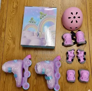 Beginner 3-Wheel Unicorn Training Skates With Protective Gear Full Kit