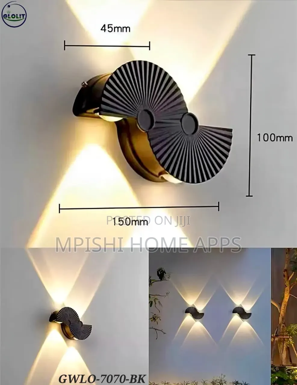 Fan-Shaped Dual-Scalloped LED Wall Light.