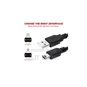USB-A to Mini-B Data Cable for PS3 Controllers, GPS, MP3, Cameras