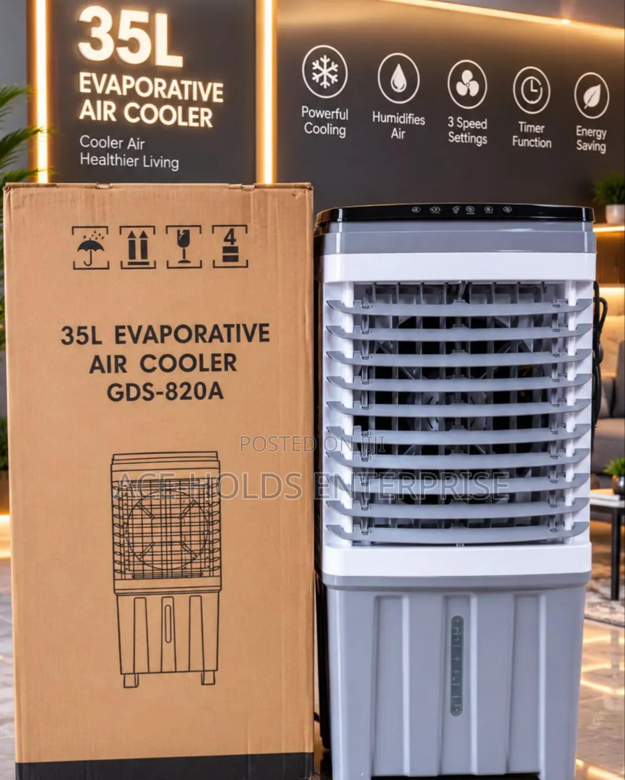 Air Humidification - 35 Litres Starworth Air Cooler Large Capacity