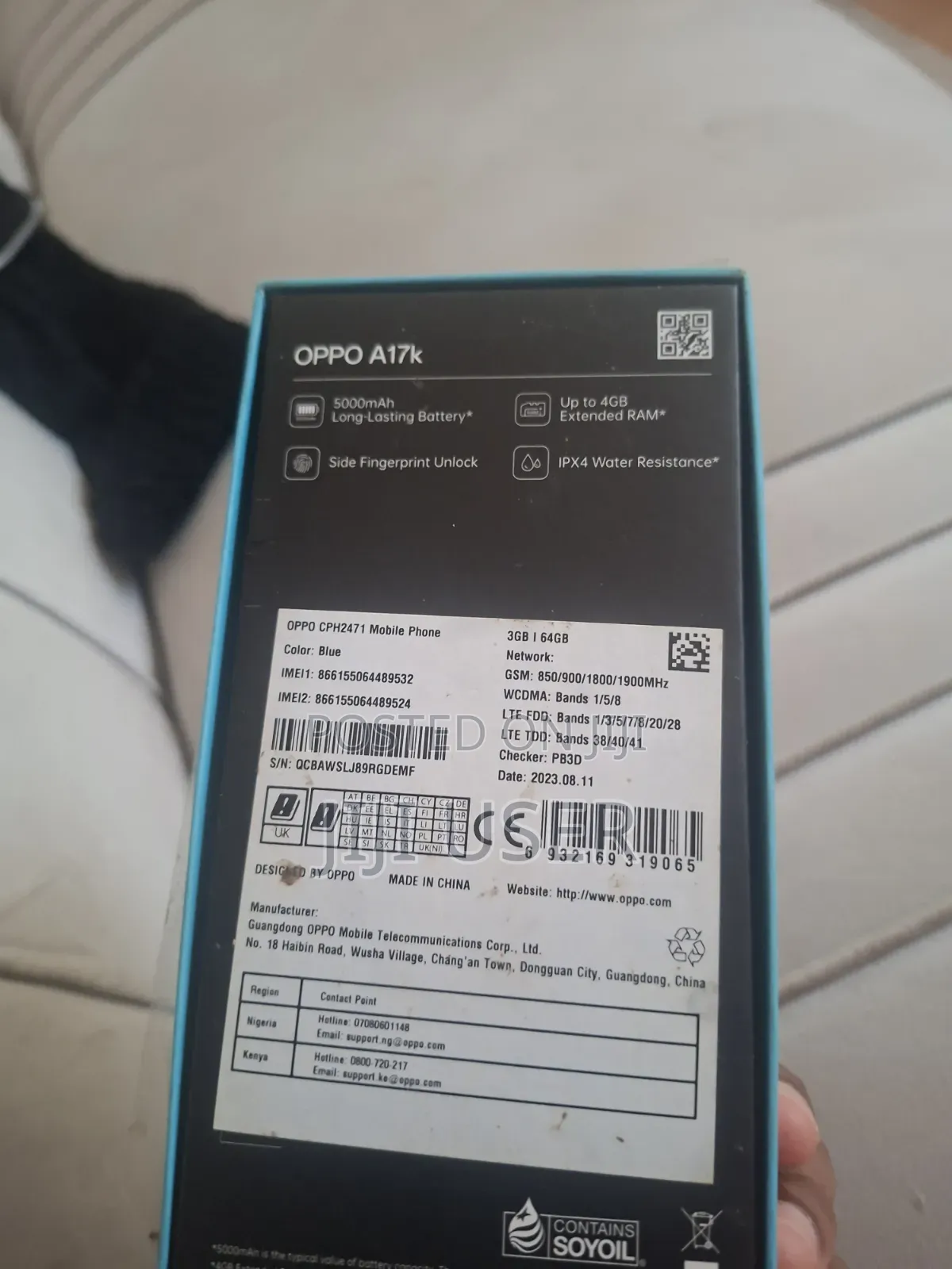 New Oppo A17K 64 GB Blue