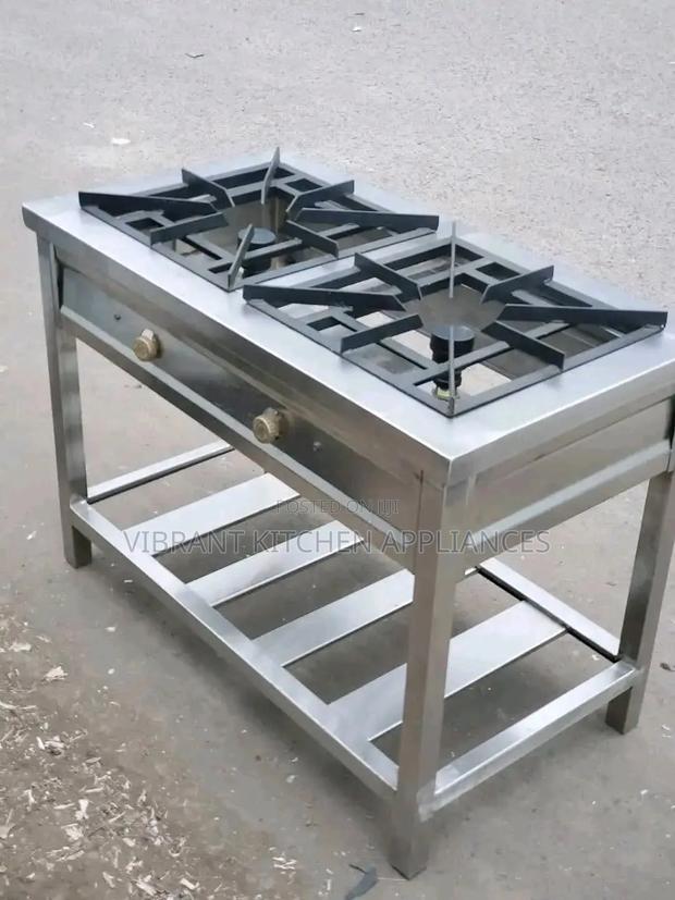 Two Burner Stainless Steel High-Pressure Commercial Cooker