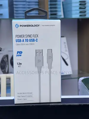 Powerology USB-A to USB-C TPE Jacket Cable 1.2 Meter - White