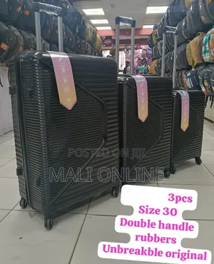 3 PCs Durable Double Handle Rolling Suitcase