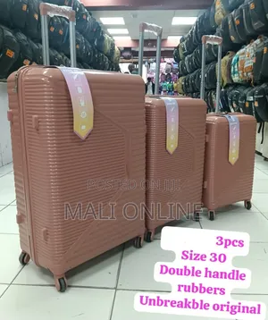 3 PCs Durable Double Handle Rolling Suitcase