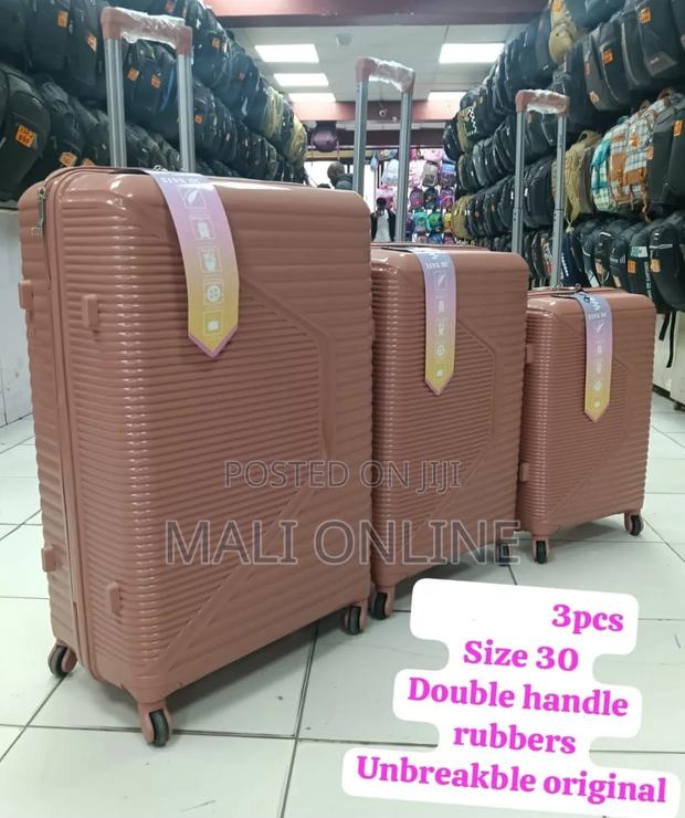 3 PCs Durable Double Handle Rolling Suitcase - thumbnail 2