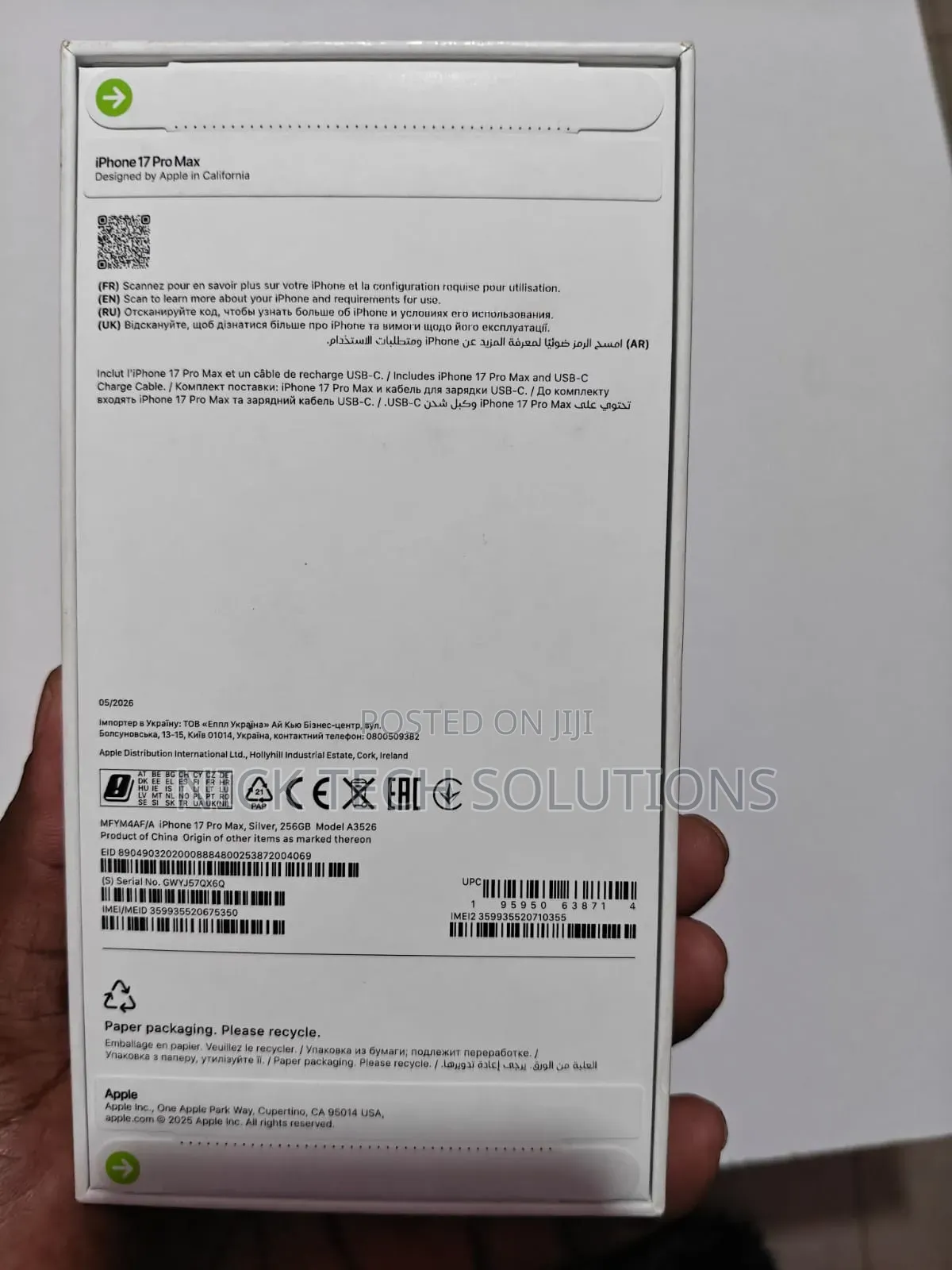 New Apple iPhone 17 Pro Max 256 GB Silver