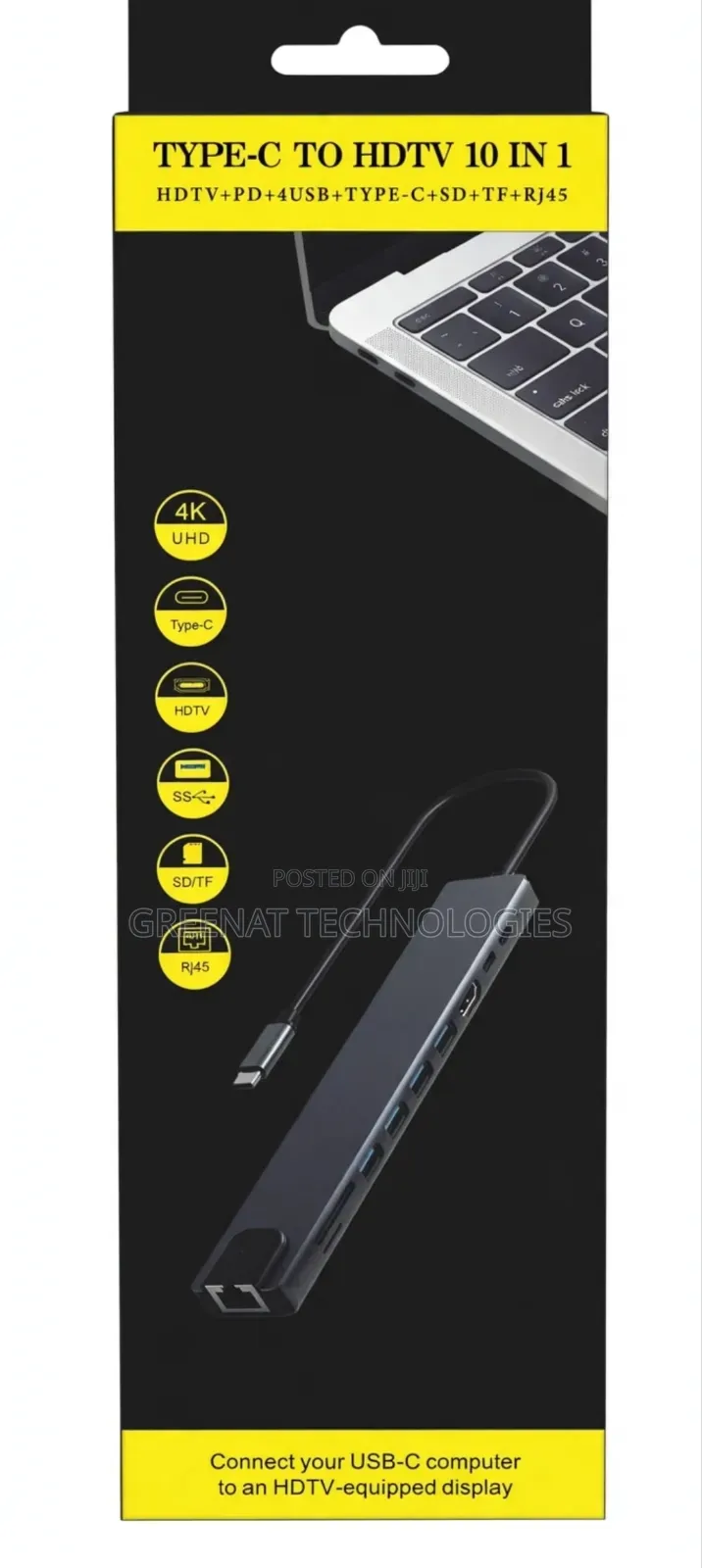 TYPE-C to HDTV 10 in 1 USB-C 1000W Power Delivery Hub Dock