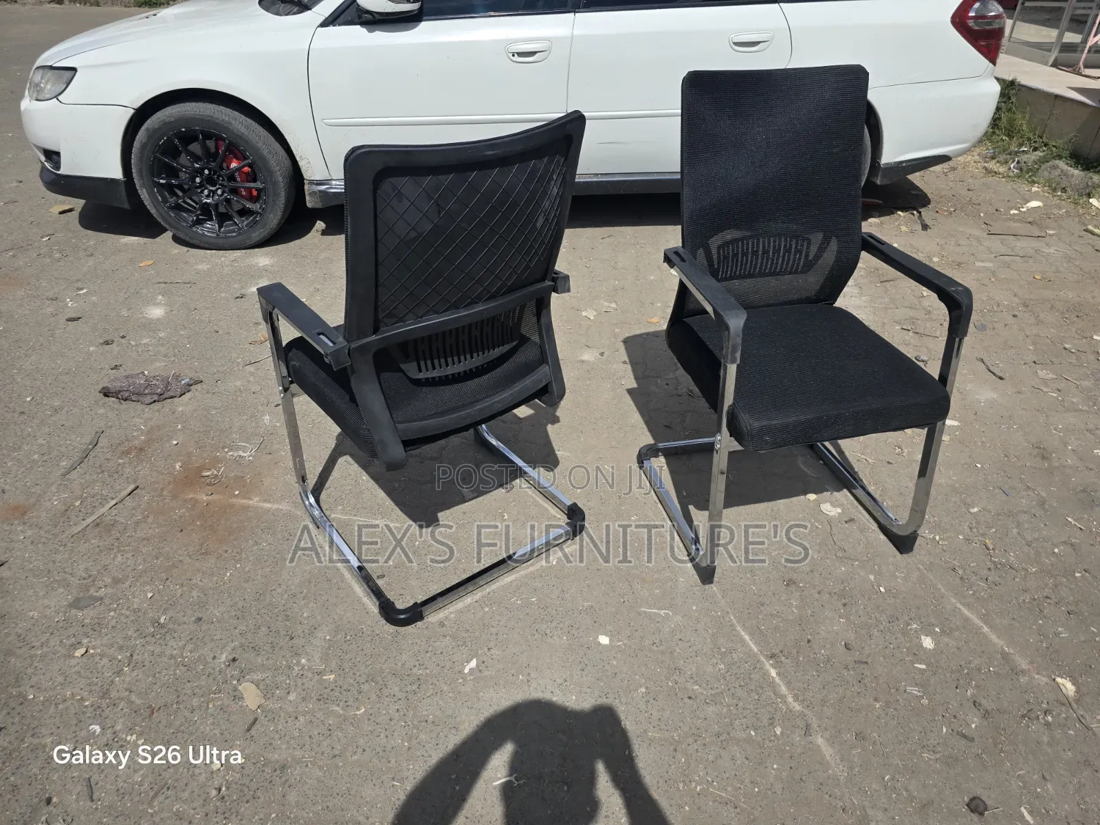 U Legs Metallic Stand Office Chairs 