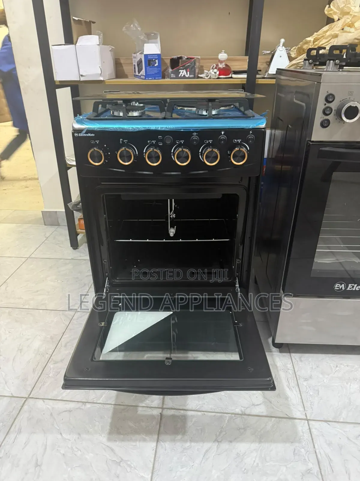 ElectroMate 50x55 Free Standing Gas Cooker – 3 Gas Burners,Hot Plate
