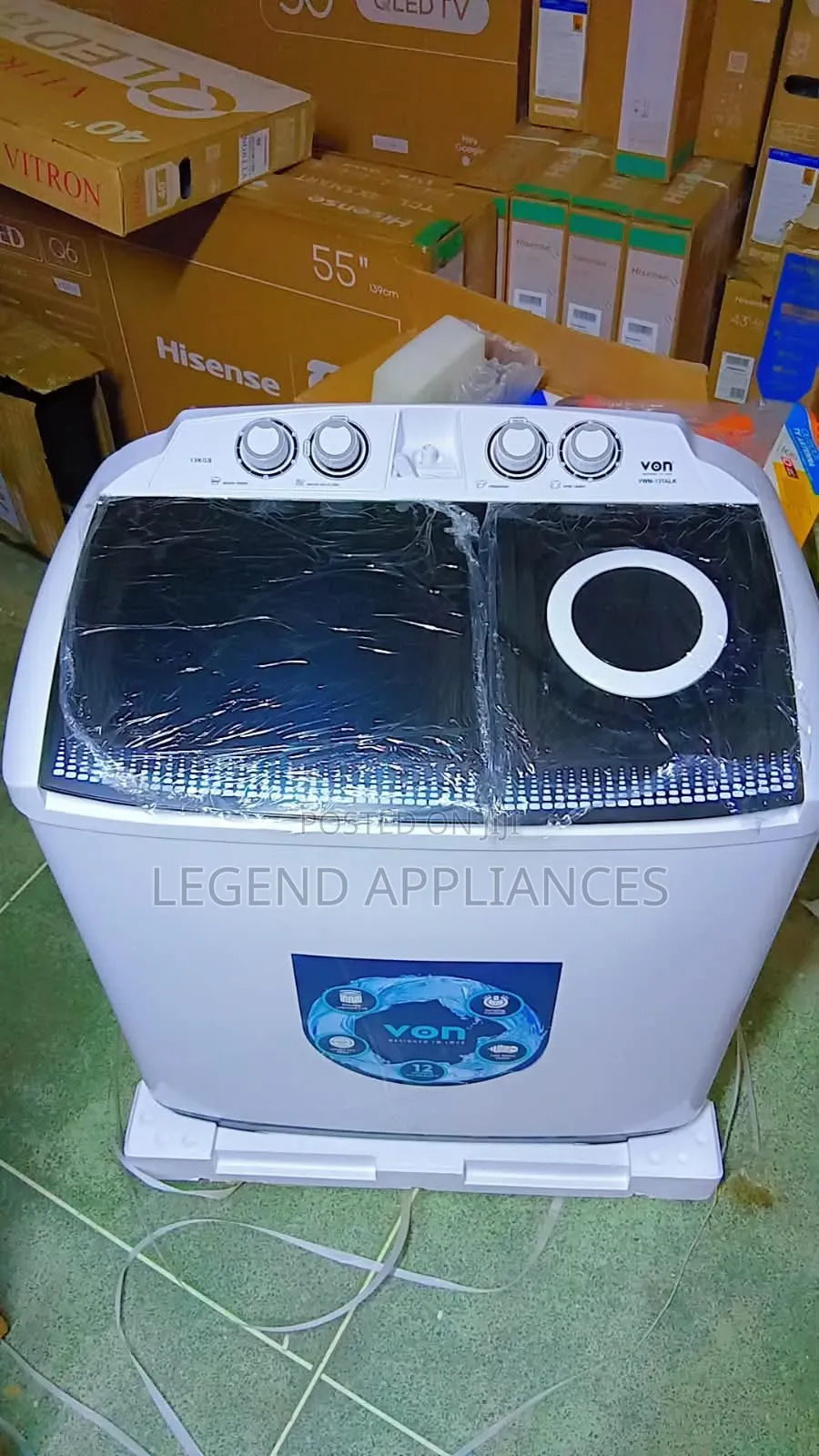 Von Washing Machine 13kg Twin Tub