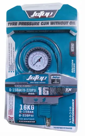 Jctop Tyre Pressure Gun Without Oil.15 Bar/0-220 PSI Mechanical Gauge