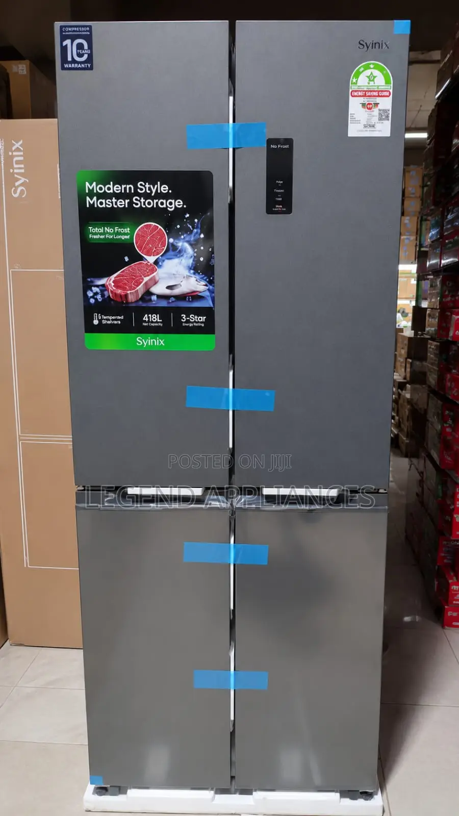 Syinix 460 Litres Side by Side Refrigerator With Water Dispenser
