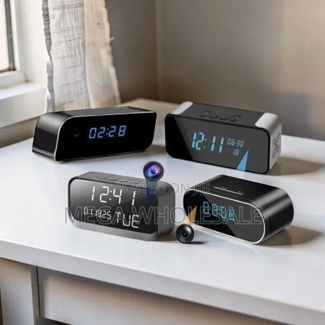 Full HD Motion Sensor WiFi Alarm Table Clock Hidden Spy Camera.