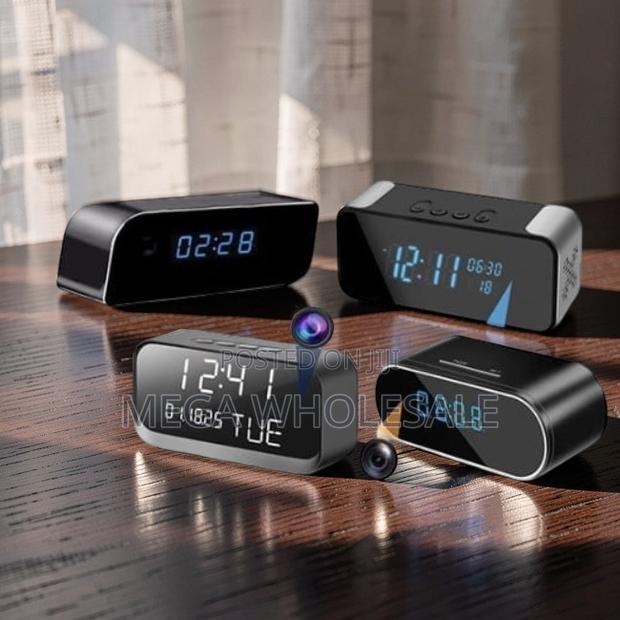 Compact Home Recorder WiFi Alarm Table Clock Hidden Spy Camera