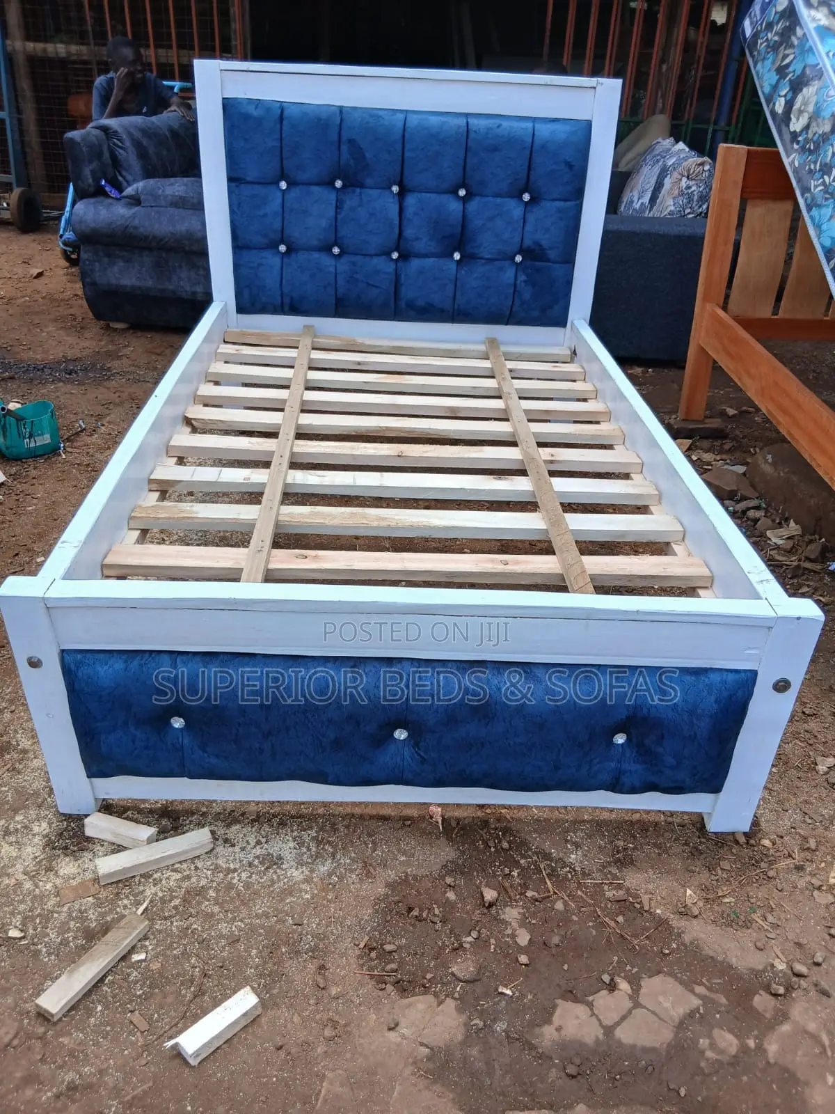 4x6 Blue Panel Mock Bed: Pay on Delivery