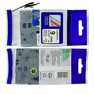 9mm X 8m Black on White Label Tape Compatible (TZ2-221)