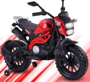 Kids' Electric Ride-on Motorbike With Training Wheels(2-10yrs).