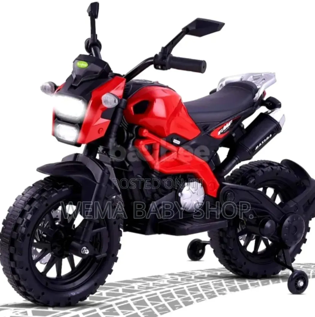 Kids' Electric Ride-on Motorbike With Training Wheels(2-10yrs).