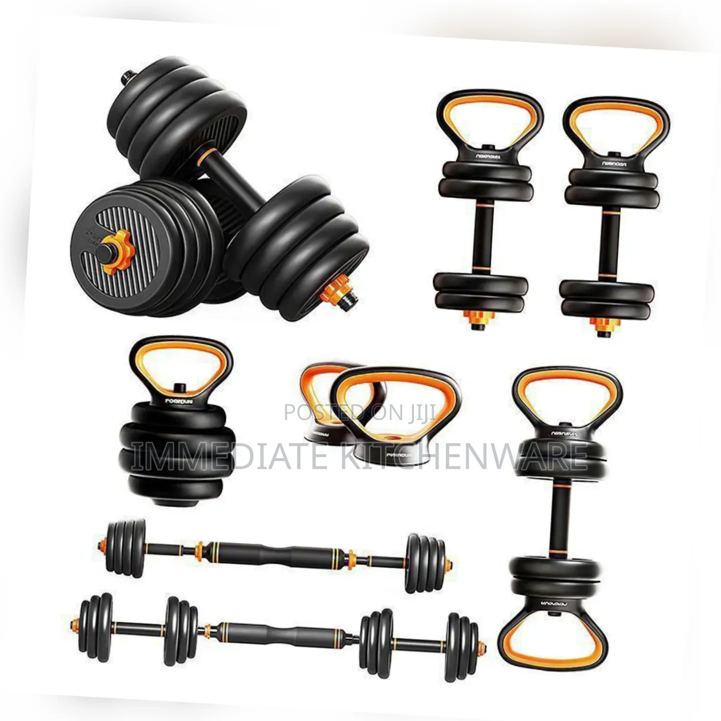Adjustable 50kg Kettlebell/Barbell Set