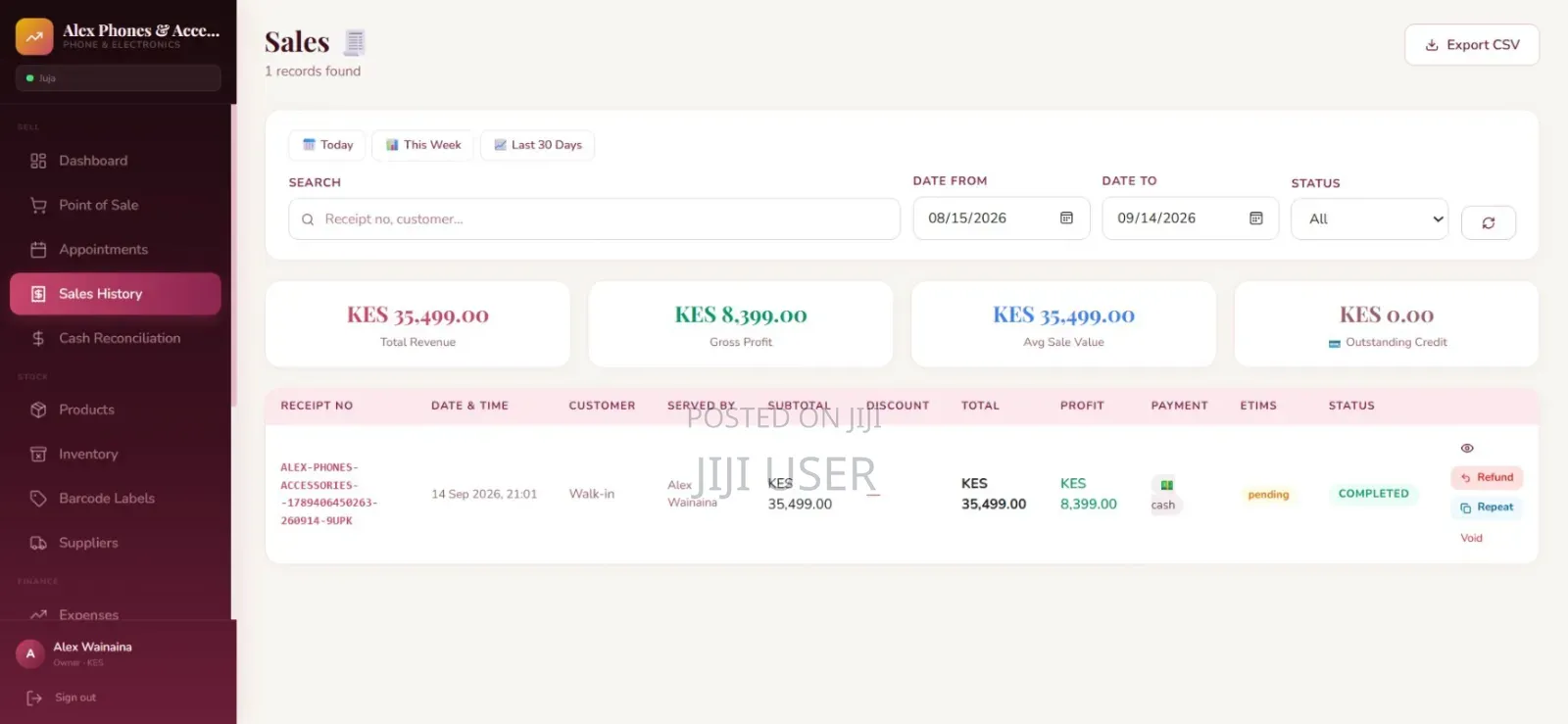 POS Stock Management System for Shops – Sales Profit