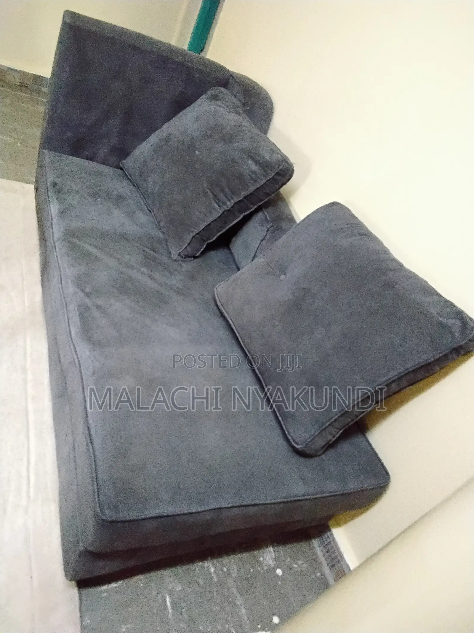 6-Seater Fabric Sofa Set - Dark Grey