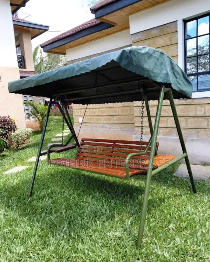Customized 3 Seater Adult Wooden Metallic Garden Swing