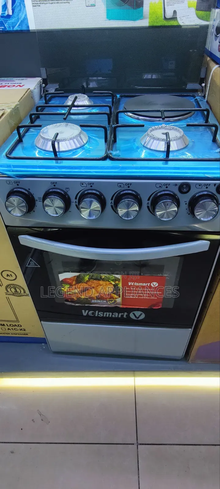 VOLSMART 50*55 Cooker 3 Gas Jet Burners, 1 Hot Plate, Electric Oven