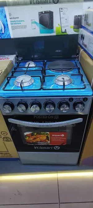 VOLSMART 50*55 Cooker 3 Gas Jet Burners, 1 Hot Plate, Electric Oven