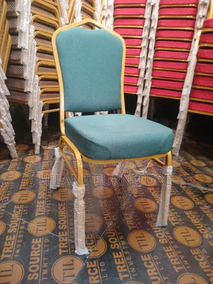 Elegant Gold Frame Banquet Chair – Teal Fabric