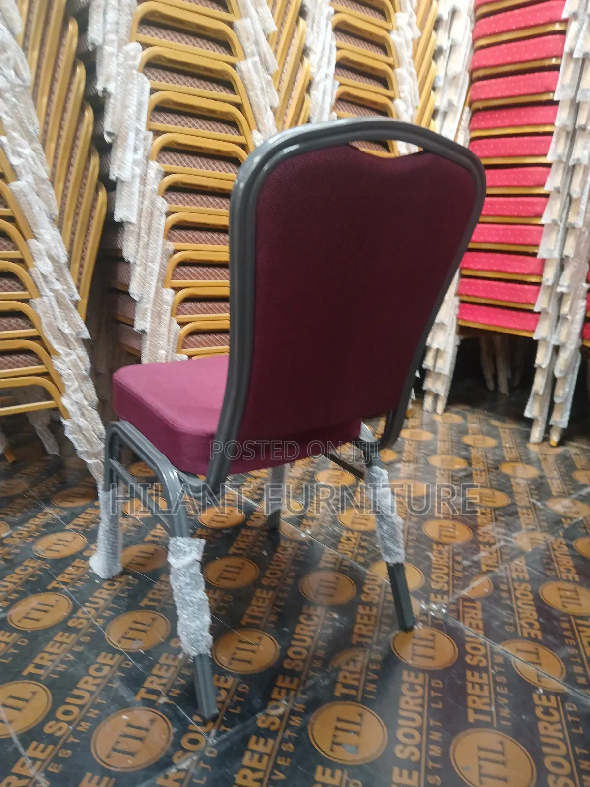 Maroon Fabric Heavy-Duty Conference Banquet Chair