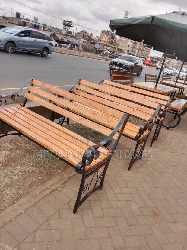 5ft Quezon Wooden Metallic Garden Outdoor Benches