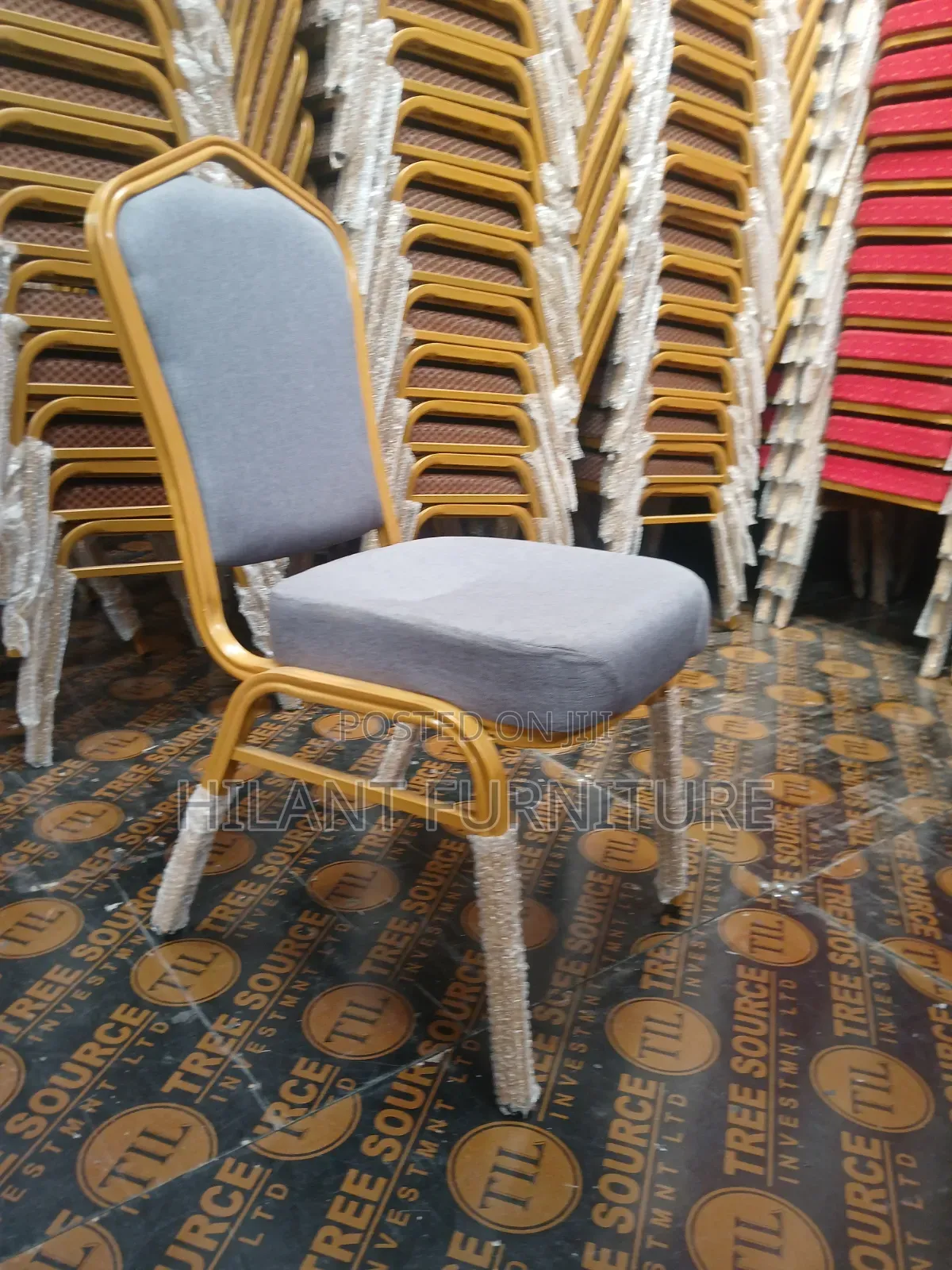 Grey High-Density Heavy-Duty Conference Banquet Chair