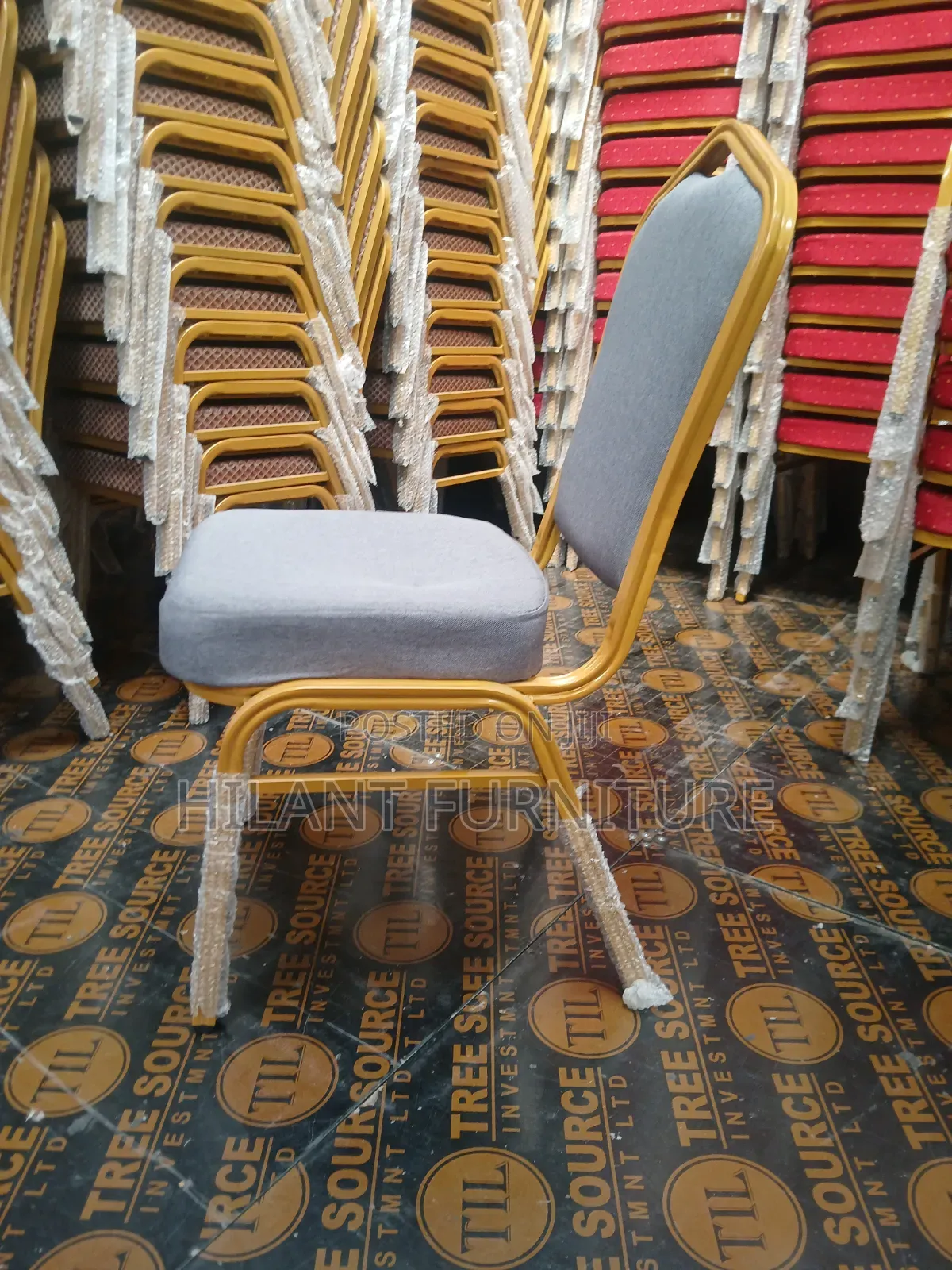 Grey High-Density Heavy-Duty Conference Banquet Chair