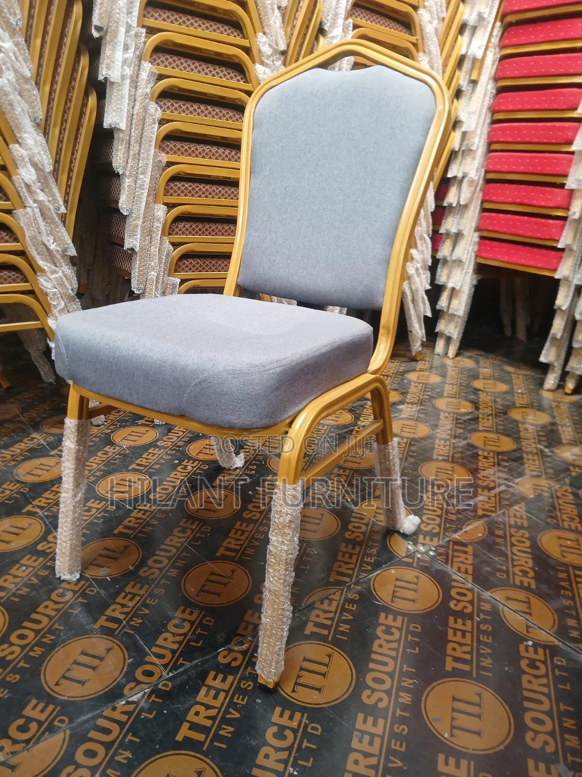 Grey High-Density Heavy-Duty Conference Banquet Chair