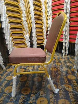Brown Fabric Heavy-Duty Conference Banquet Chair