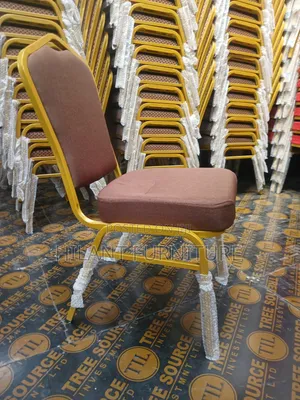 Brown Fabric Heavy-Duty Conference Banquet Chair