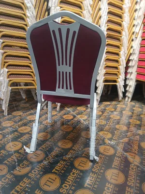 Maroon and Grey Fabric Heavy-Duty Conference Banquet Chair