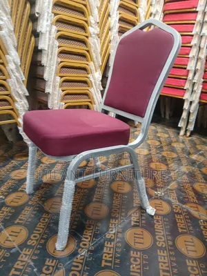 Maroon and Grey Fabric Heavy-Duty Conference Banquet Chair